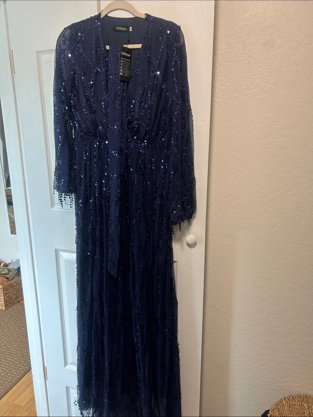 Gillis & St. Claire Navy Sequin Evening Gown